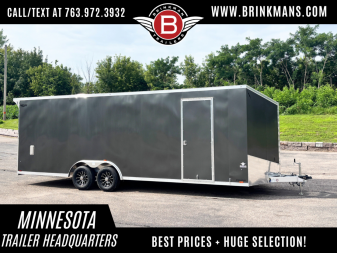 New Lightning 8.5x24 Enclosed Aluminum Car Hauler- Rear Ramp