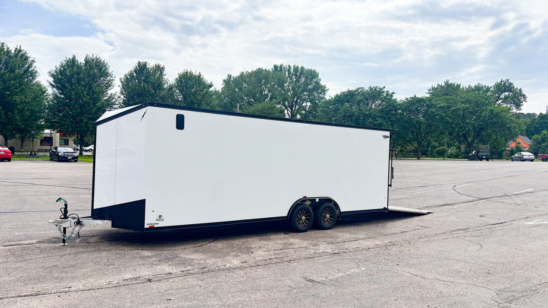 New Lightning 8.5x24 Enclosed Aluminum Car Hauler- Rear Ramp