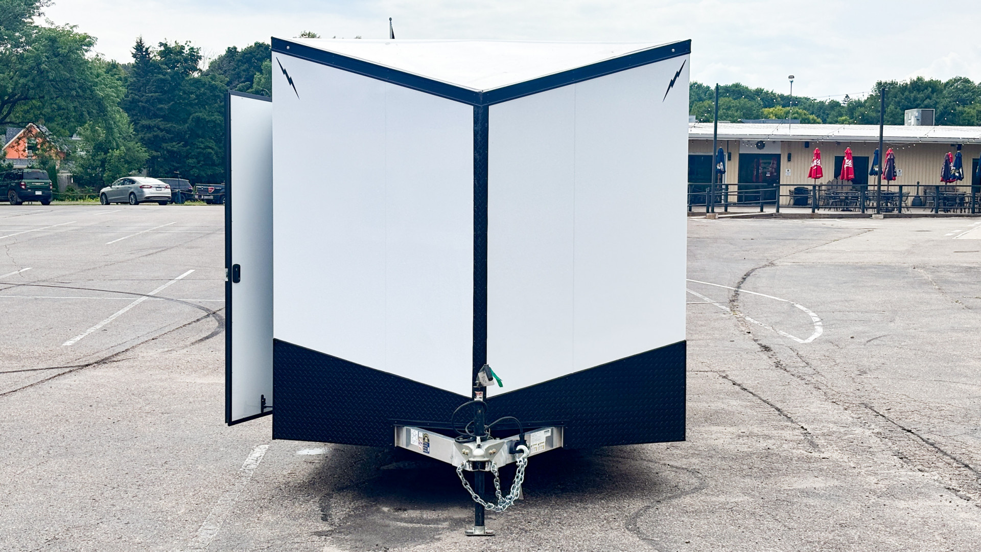 New Lightning 8.5x24 Enclosed Aluminum Car Hauler- Rear Ramp