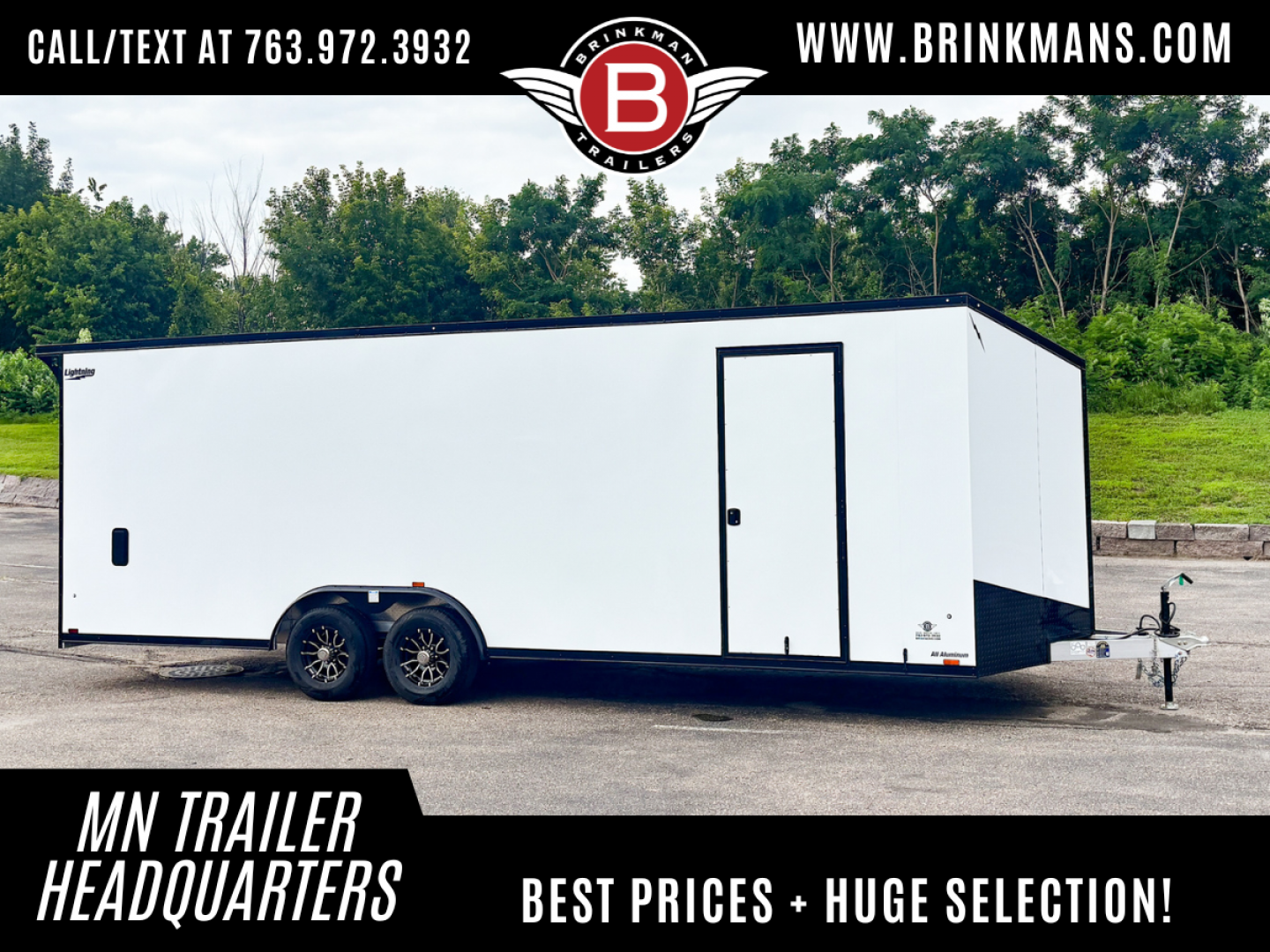 New Lightning 8.5x24 Enclosed Aluminum Car Hauler- Rear Ramp