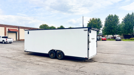New Lightning 8.5x24 Enclosed Aluminum Car Hauler- Rear Ramp