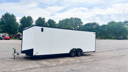 New Lightning 8.5x24 Enclosed Aluminum Car Hauler- Rear Ramp