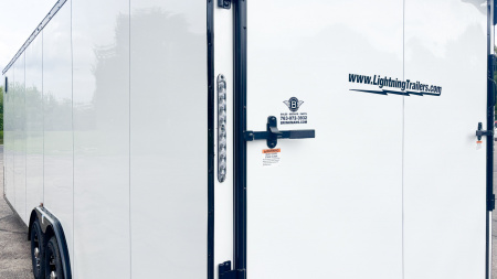 New Lightning 8.5x24 Enclosed Aluminum Car Hauler- Rear Ramp