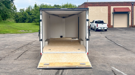 New Lightning 8.5x24 Enclosed Aluminum Car Hauler- Rear Ramp