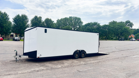 New Lightning 8.5x24 Enclosed Aluminum Car Hauler- Rear Ramp