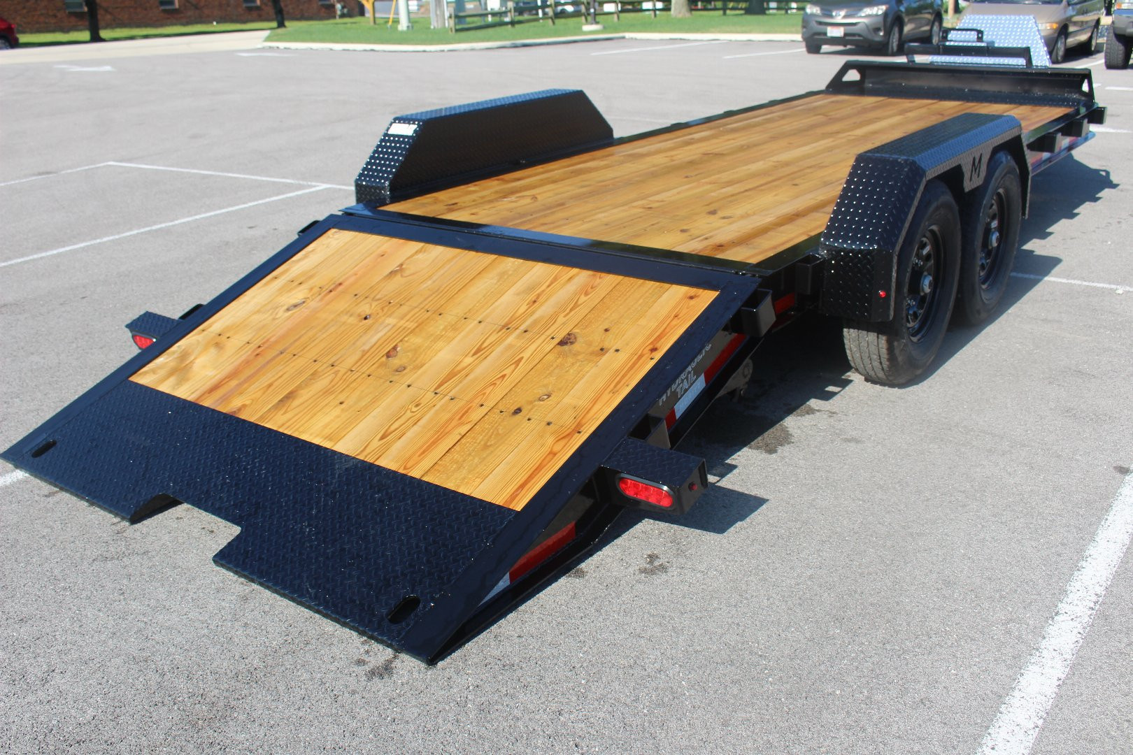 New 2025 Moritz 7' x 16' + 6' Low Pro - Hydraulic Power Tail - Equipment Trailer - 14000# GVW