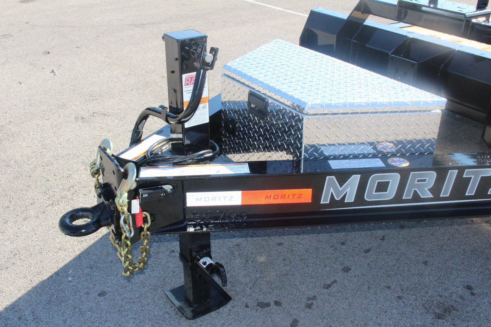 New 2025 Moritz 7' x 16' + 6' Low Pro - Hydraulic Power Tail - Equipment Trailer - 14000# GVW