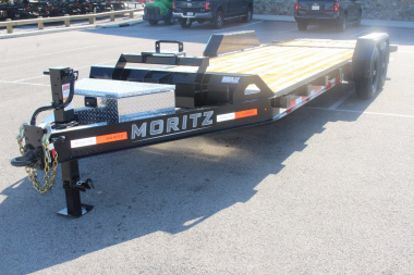 New 2025 Moritz 7' x 16' + 6' Low Pro - Hydraulic Power Tail - Equipment Trailer - 14000# GVW