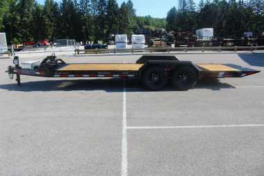 New 2025 Moritz 7' x 16' + 6' Low Pro - Hydraulic Power Tail - Equipment Trailer - 14000# GVW
