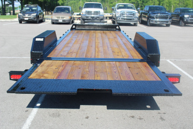 New 2025 Moritz 7' x 16' + 6' Low Pro - Hydraulic Power Tail - Equipment Trailer - 14000# GVW