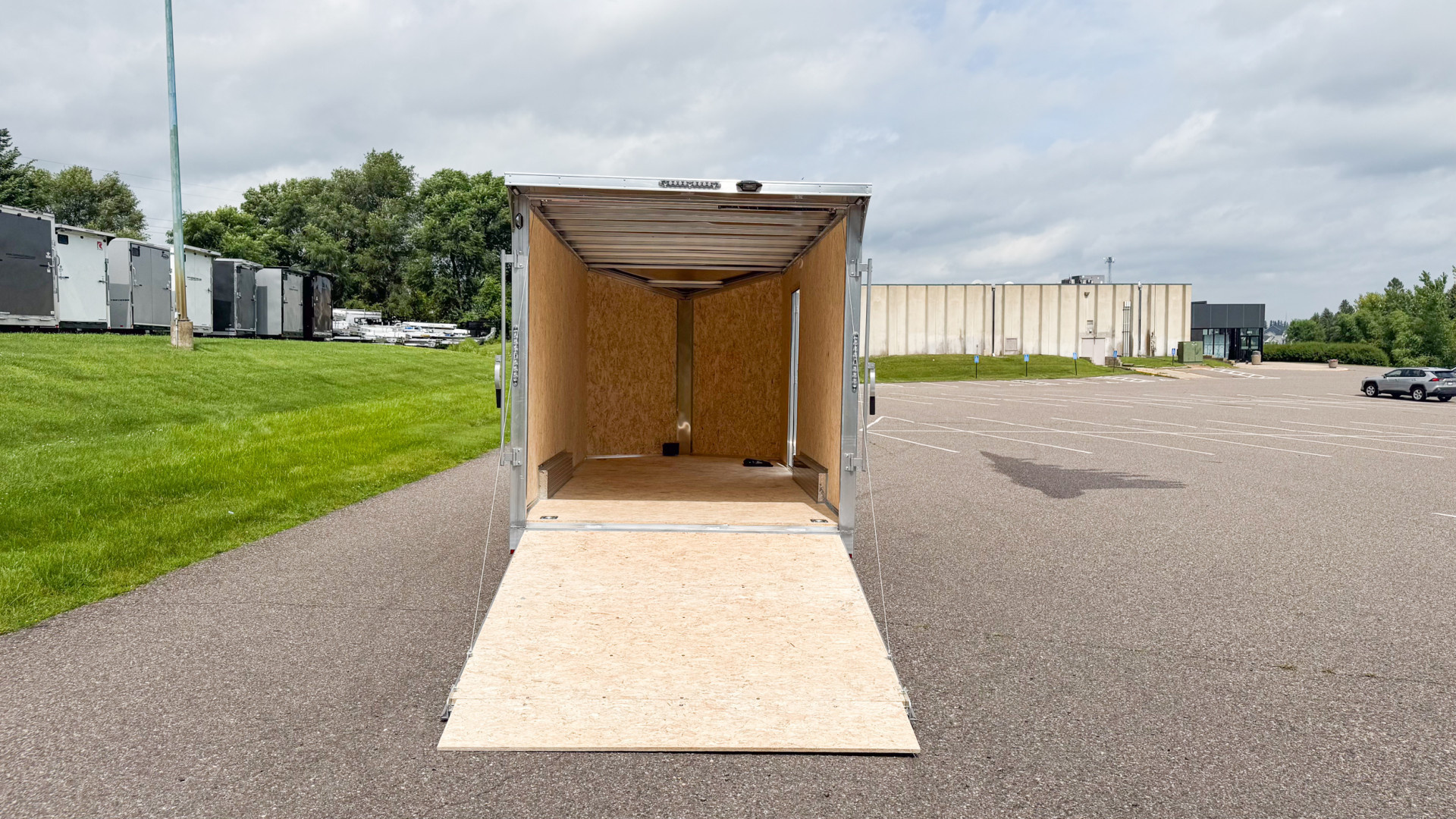 New Lightning 7.5x16 Aluminum Enclosed Trailer - Rear ramp door!