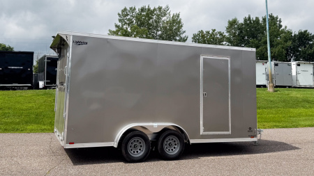 New Lightning 7.5x16 Aluminum Enclosed Trailer - Rear ramp door!