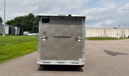 New Lightning 7.5x16 Aluminum Enclosed Trailer - Rear ramp door!