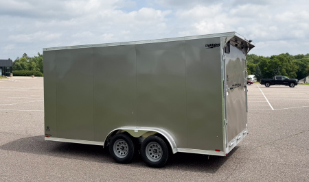 New Lightning 7.5x16 Aluminum Enclosed Trailer - Rear ramp door!