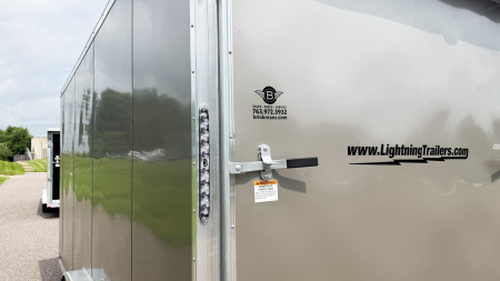 New Lightning 7.5x16 Aluminum Enclosed Trailer - Rear ramp door!