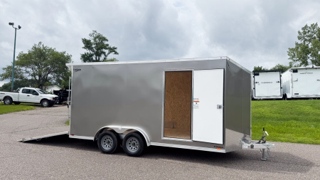 New Lightning 7.5x16 Aluminum Enclosed Trailer - Rear ramp door!