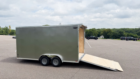 New Lightning 7.5x16 Aluminum Enclosed Trailer - Rear ramp door!