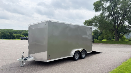 New Lightning 7.5x16 Aluminum Enclosed Trailer - Rear ramp door!