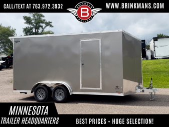 New Lightning 7.5x16 Aluminum Enclosed Trailer - Rear ramp door!