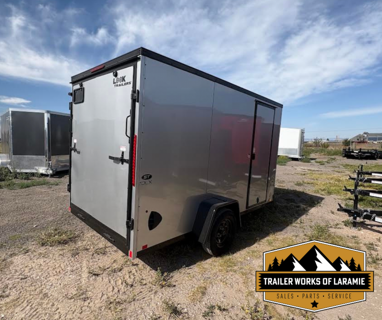 New 2026 Look Trailers 6X12 SA- ST DLX V-NOSE- Silver 6" Taller