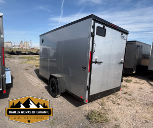 New 2026 Look Trailers 6X12 SA- ST DLX V-NOSE- Silver 6" Taller