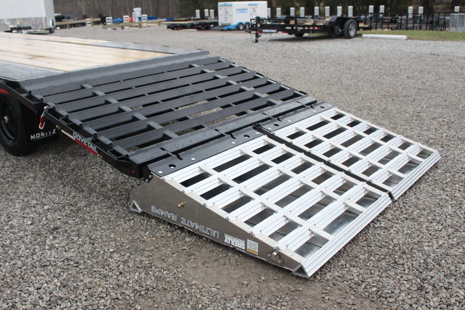 New 2025 Moritz FDGH DT 20' + 5' GOOSENECK Deckover Flatbed Trailer- Full Width Aluminum Ramps- 17900# GVW