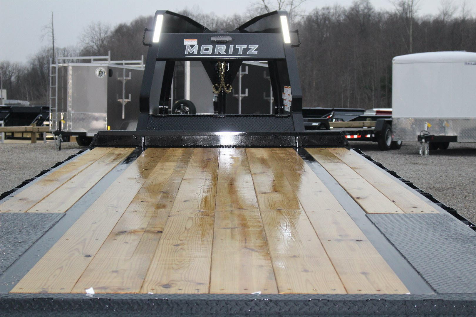 New 2025 Moritz FDGH DT 20' + 5' GOOSENECK Deckover Flatbed Trailer- Full Width Aluminum Ramps- 17900# GVW