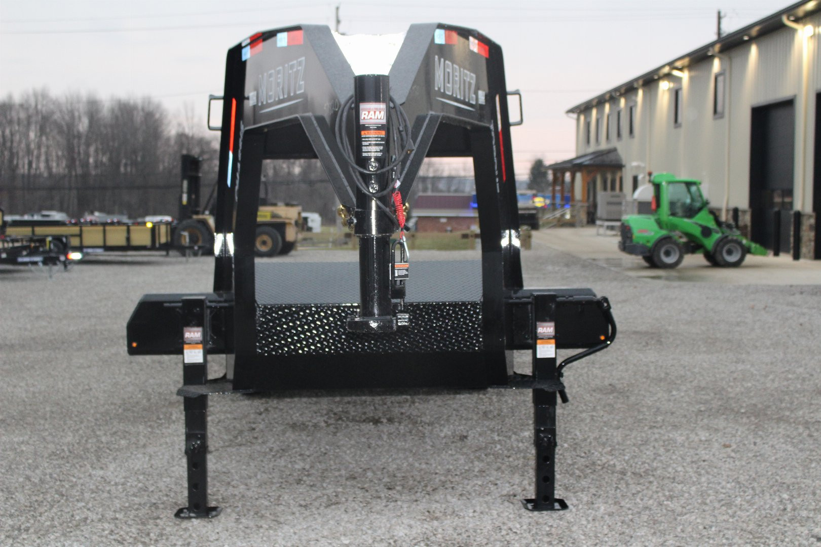 New 2025 Moritz FDGH DT 20' + 5' GOOSENECK Deckover Flatbed Trailer- Full Width Aluminum Ramps- 17900# GVW