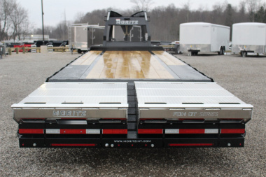 New 2025 Moritz FDGH DT 20' + 5' GOOSENECK Deckover Flatbed Trailer- Full Width Aluminum Ramps- 17900# GVW