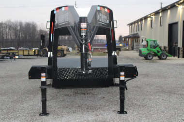 New 2025 Moritz FDGH DT 20' + 5' GOOSENECK Deckover Flatbed Trailer- Full Width Aluminum Ramps- 17900# GVW