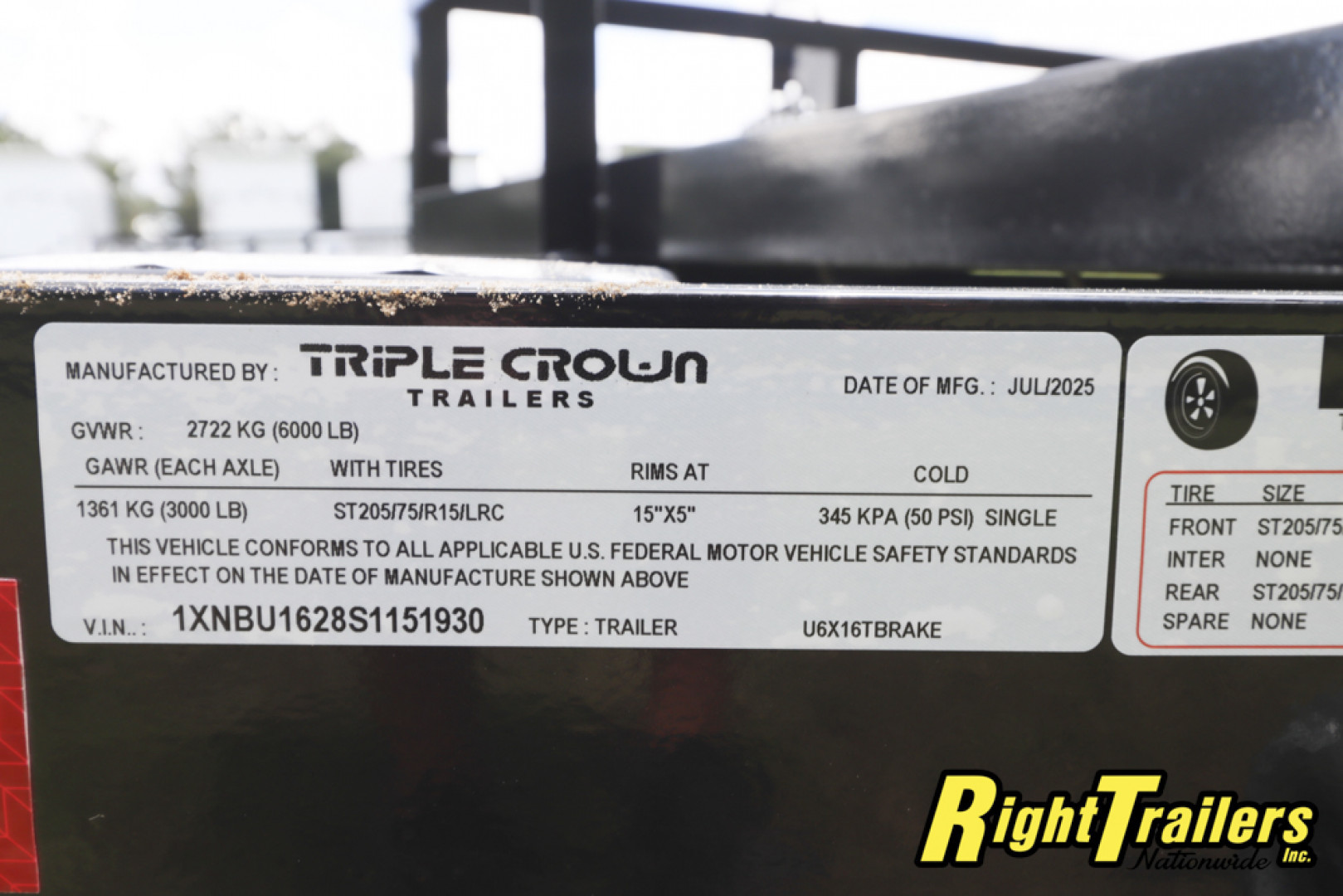 New 2025 6X16 Triple Crown Utility Trailer