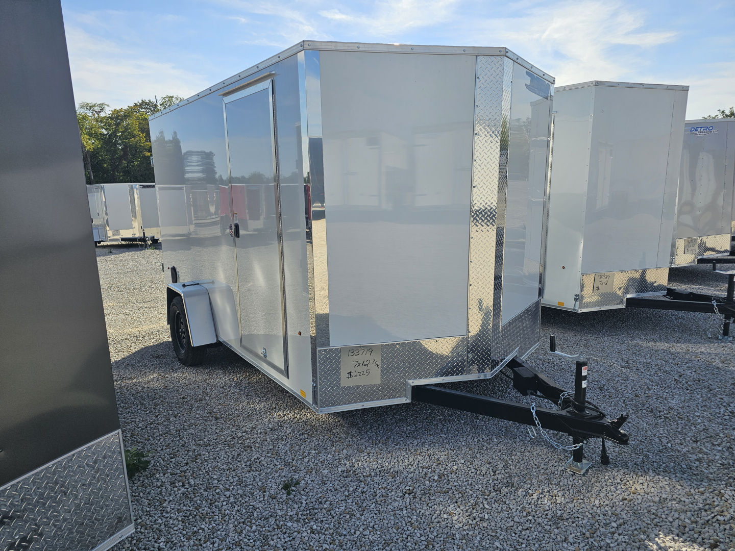 New 2026 Cargo Express EX DLX 7 x 12 3.5K Double Rear Door Flat Top V-Nose Cargo / Enclosed Trailer w/ Brakes