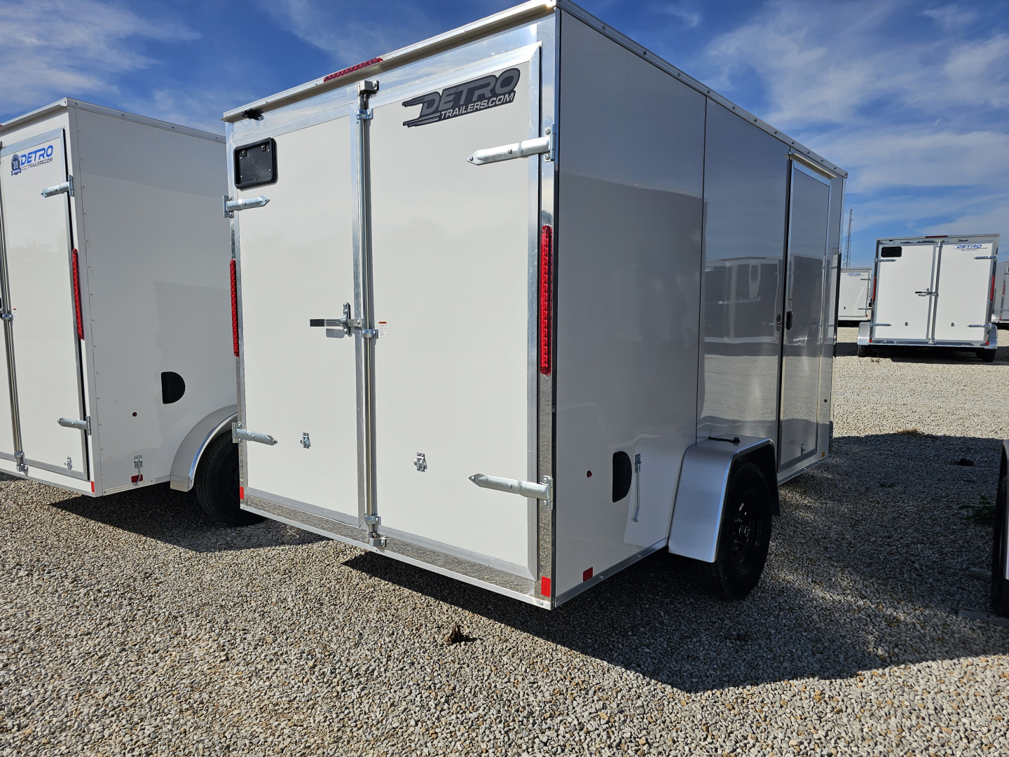 New 2026 Cargo Express EX DLX 7 x 12 3.5K Double Rear Door Flat Top V-Nose Cargo / Enclosed Trailer w/ Brakes