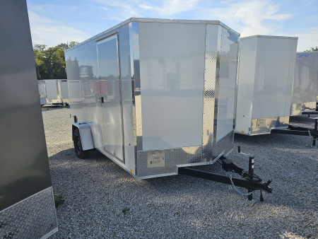 New 2026 Cargo Express EX DLX 7 x 12 3.5K Double Rear Door Flat Top V-Nose Cargo / Enclosed Trailer w/ Brakes