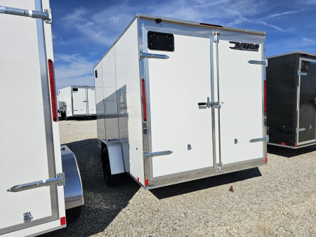 New 2026 Cargo Express EX DLX 7 x 12 3.5K Double Rear Door Flat Top V-Nose Cargo / Enclosed Trailer w/ Brakes