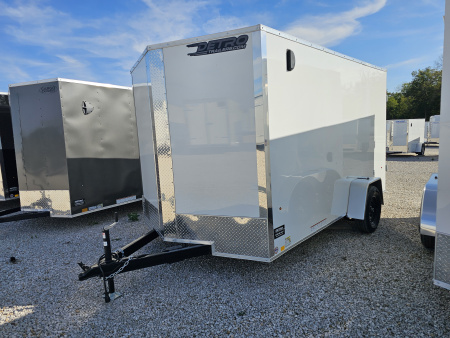 New 2026 Cargo Express EX DLX 7 x 12 3.5K Double Rear Door Flat Top V-Nose Cargo / Enclosed Trailer w/ Brakes