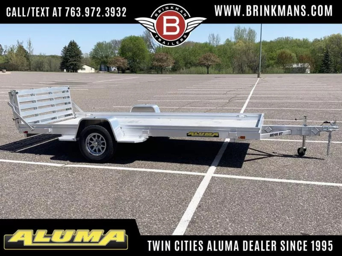 New Aluma 6814H Open Utility Trailer w/ Bi-Fold Rear Tailgate!