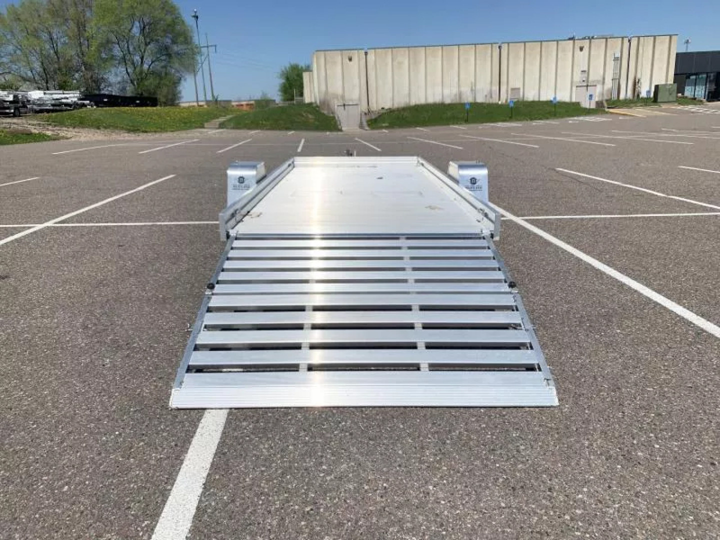 New Aluma 6814H Open Utility Trailer w/ Bi-Fold Rear Tailgate!