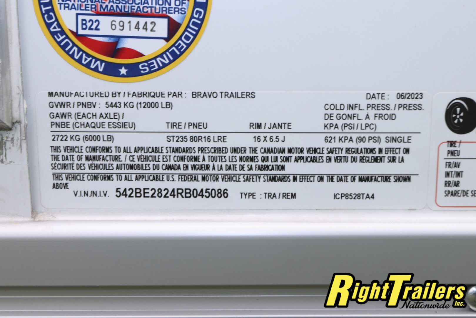 Used 2024 8.5X28 Bravo Racing Trailer