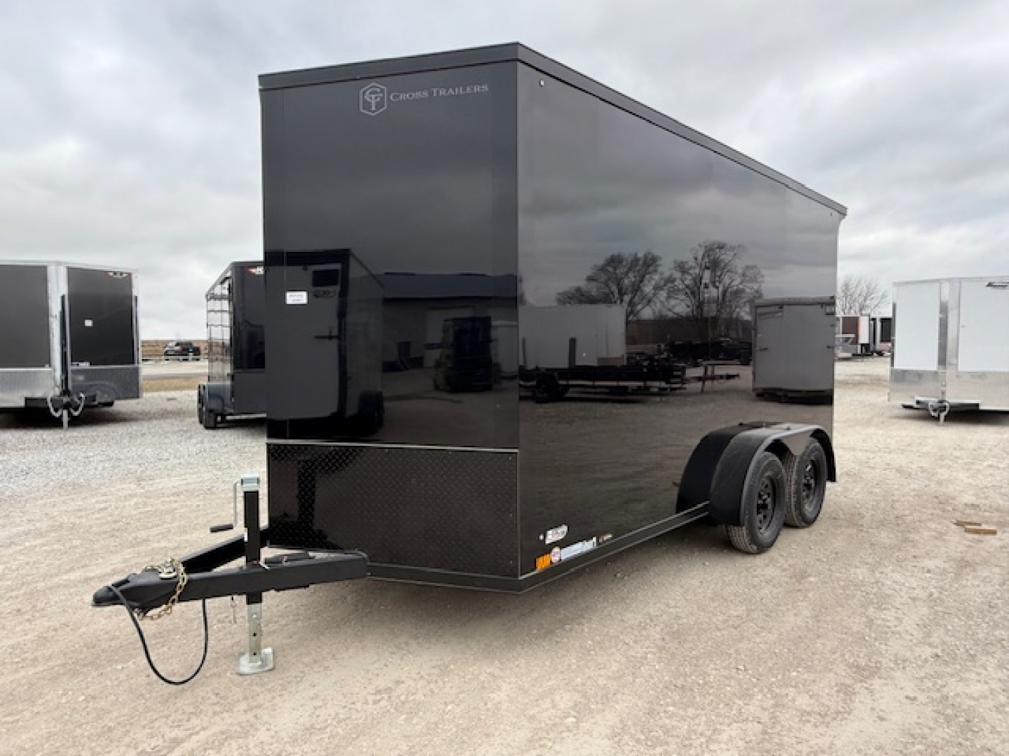 New 2026 Cross Blackout 7'x14' 7k Alpha Flat Top V-Nose Enclosed Cargo Trailer