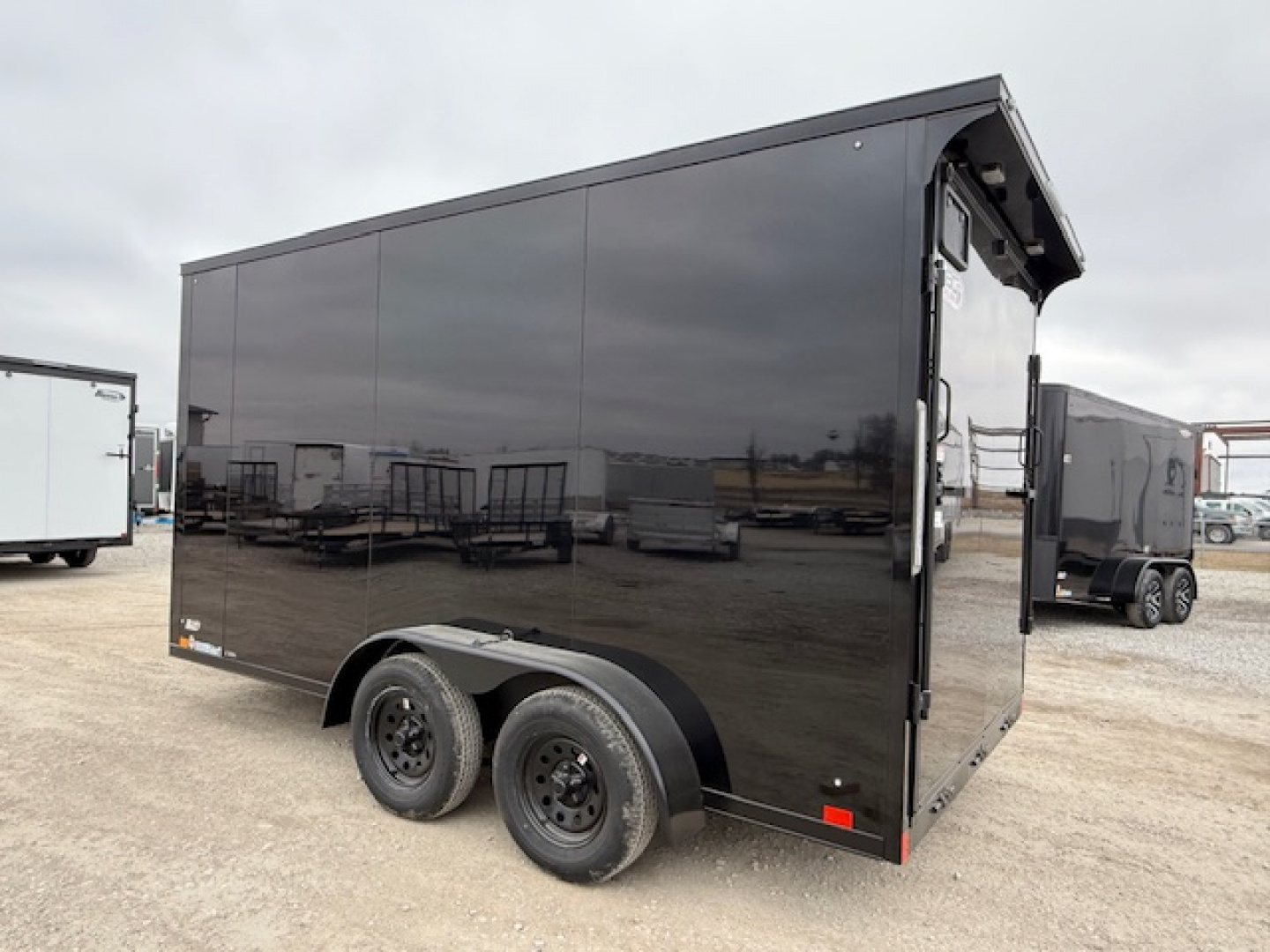 New 2026 Cross Blackout 7'x14' 7k Alpha Flat Top V-Nose Enclosed Cargo Trailer