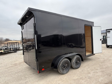 New 2026 Cross Blackout 7'x14' 7k Alpha Flat Top V-Nose Enclosed Cargo Trailer