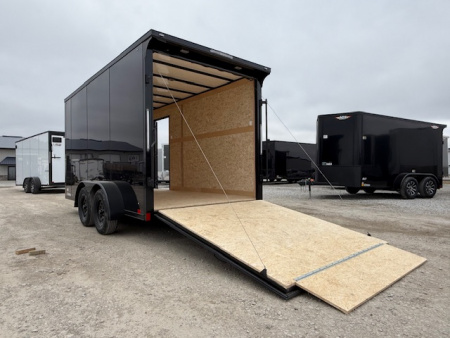 New 2026 Cross Blackout 7'x14' 7k Alpha Flat Top V-Nose Enclosed Cargo Trailer