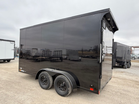 New 2026 Cross Blackout 7'x14' 7k Alpha Flat Top V-Nose Enclosed Cargo Trailer