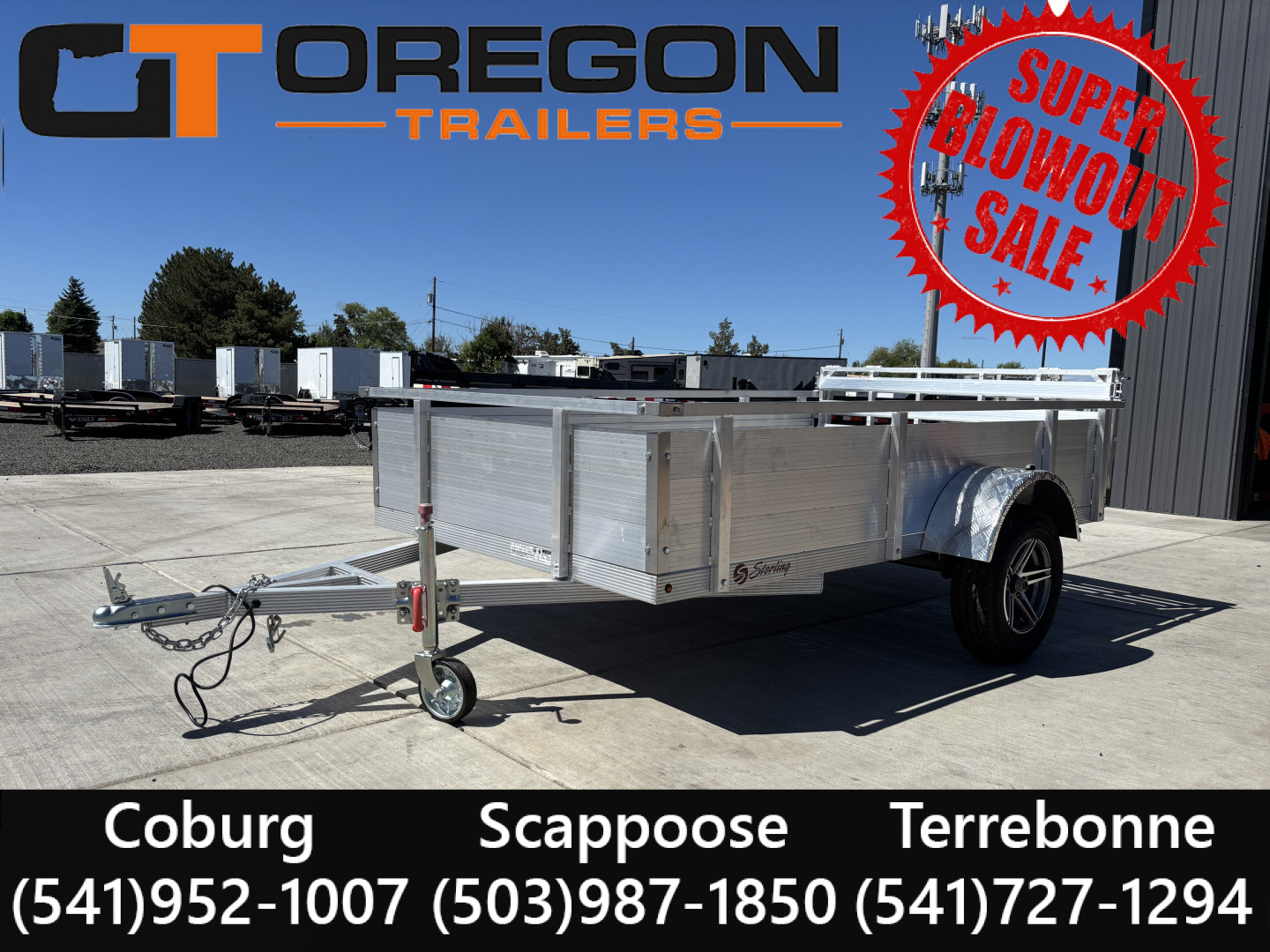 New 2025 Eagle 6X10 Sterling Aluminum Trailer 16’’ Solid Side Single Axle