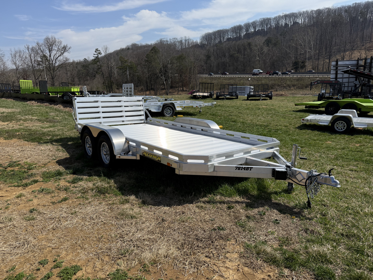 New 2026 Aluma 7814TA-EL-BT-RTD 6'5 WIDE Utility Trailer