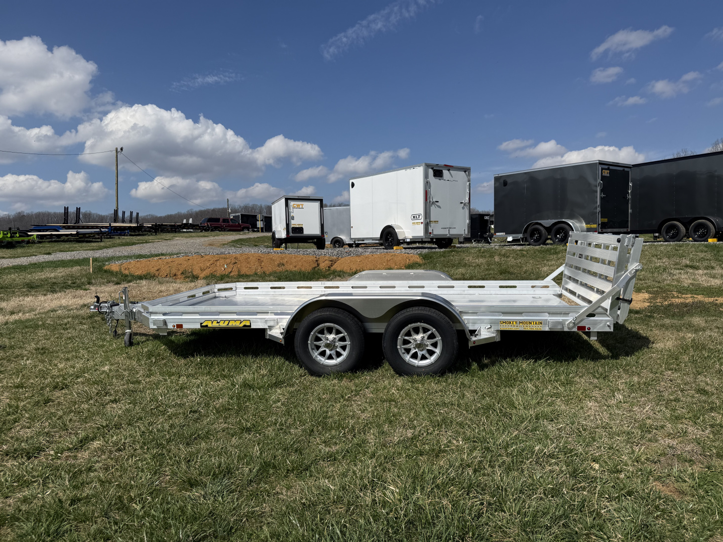 New 2026 Aluma 7814TA-EL-BT-RTD 6'5 WIDE Utility Trailer