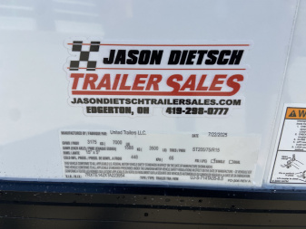 New United 14' UJ V-Nose Enclosed Cargo Trailer