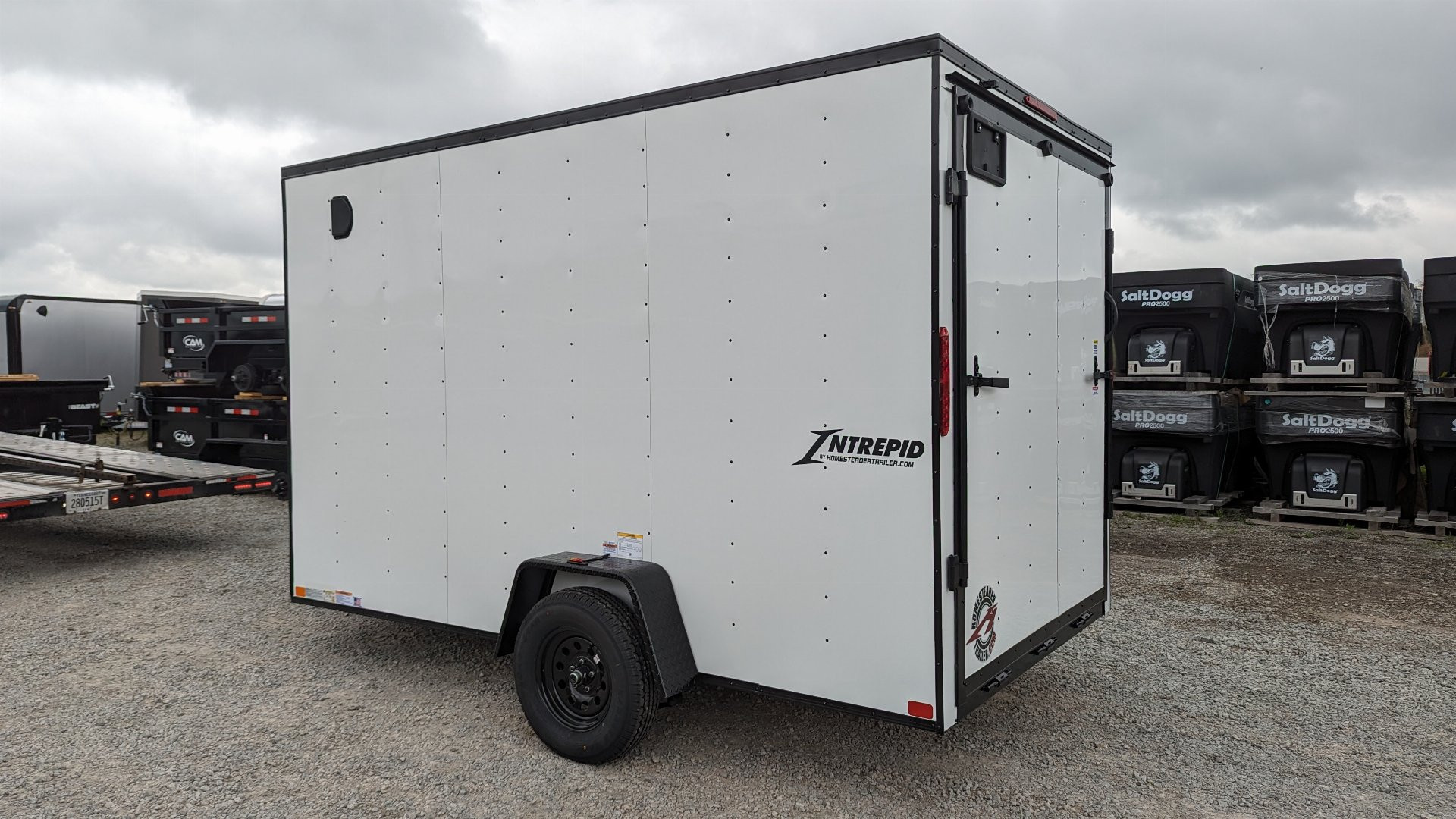 New 2026 Homesteader 7x12 Intrepid V-Nose Cargo Trailer w/ Ramp Door & BRAKES (84" INSIDE)