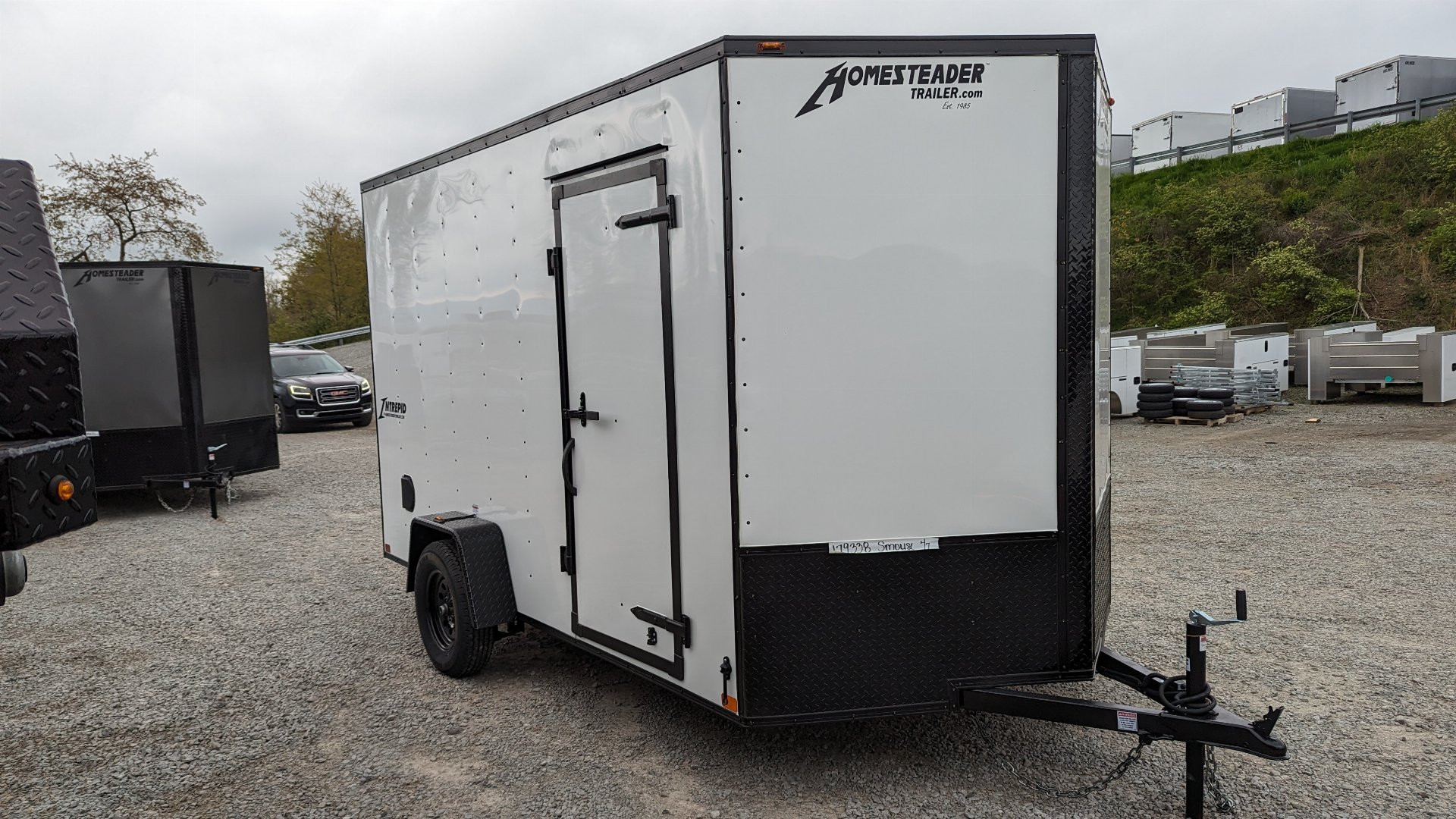 New 2026 Homesteader 7x12 Intrepid V-Nose Cargo Trailer w/ Ramp Door & BRAKES (84" INSIDE)